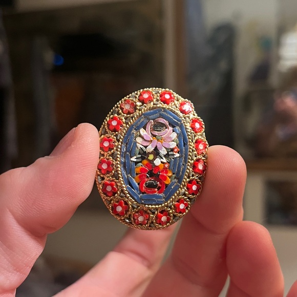 Stunning Vintage Italian Mini Mosaic Brooch - Picture 4 of 4
